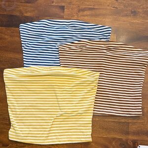 SHEIN Striped Tank Tops - Blue, Brown, Yellow